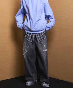 4 Colors Chambray Washable Wool Peaked Lapel Double Breasted Jacket