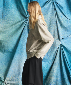 Deep Front Neck Prime-Over Polo Sweatshirt