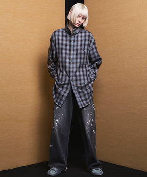 【Italian Dead Stock Fabric】Prime-Over Maxi Regular Collar Shirts Coat