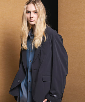 4 Colors Chambray Washable Wool Peaked Lapel Double Breasted Jacket