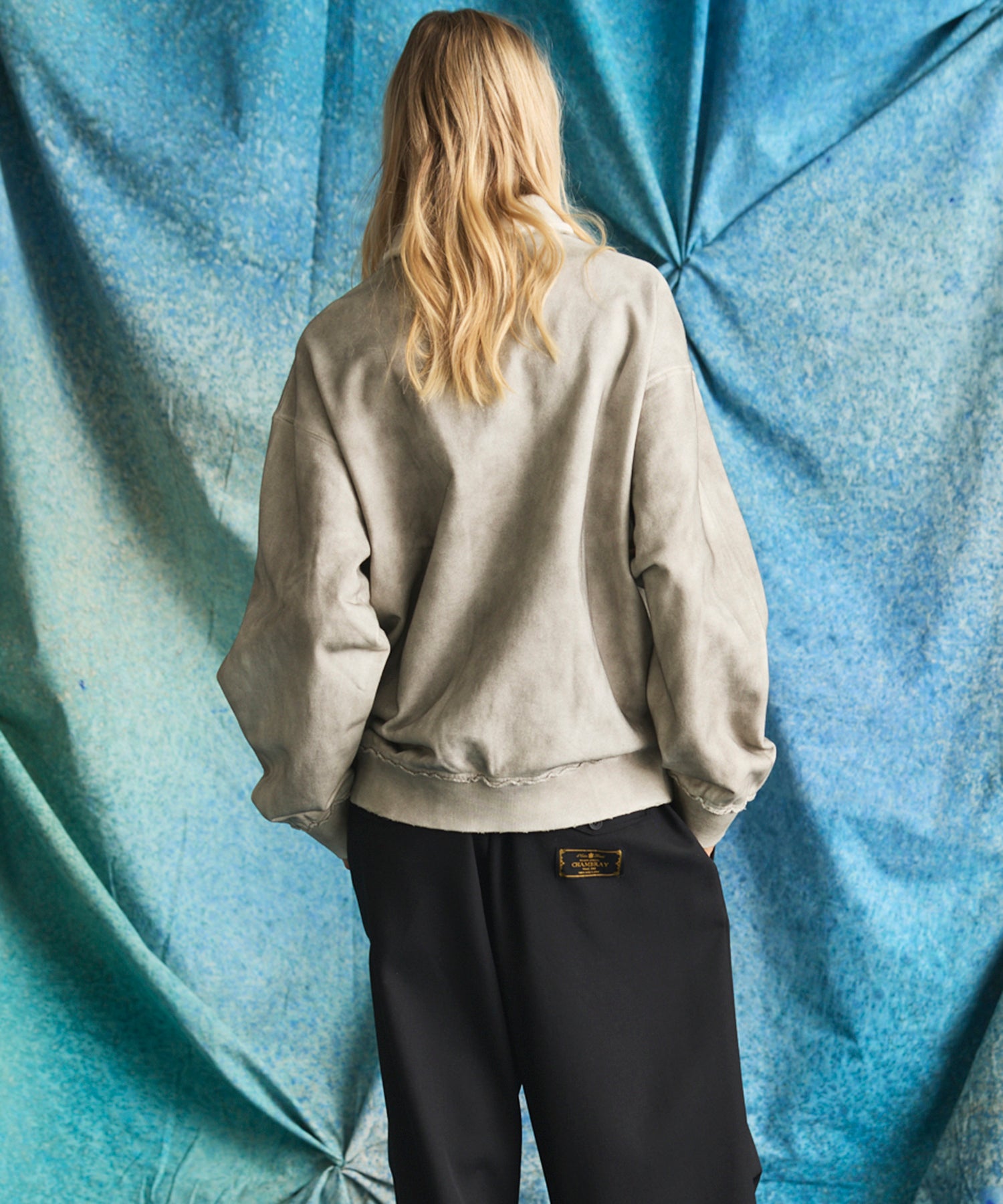 Deep Front Neck Prime-Over Polo Sweatshirt