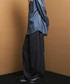 4 Colors Chambray Washable Wool Peaked Lapel Double Breasted Jacket