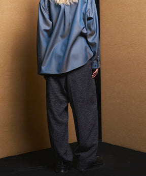 4 Colors Chambray Washable Wool Peaked Lapel Double Breasted Jacket