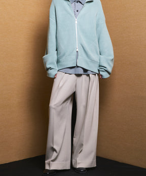 4 Colors Chambray Washable Wool Peaked Lapel Double Breasted Jacket