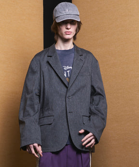 4 Colors Chambray Washable Wool Peaked Lapel Double Breasted Jacket