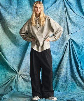 Deep Front Neck Prime-Over Polo Sweatshirt