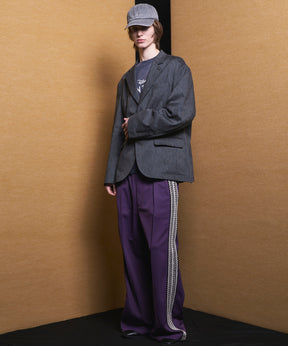 4 Colors Chambray Washable Wool Peaked Lapel Double Breasted Jacket