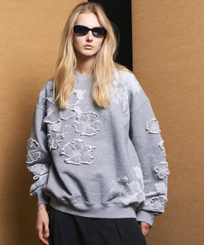 Flower Patch Prime-Over Crew Neck Sweatshirt
