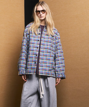 【Italian Dead Stock Fabric】Prime-Over Regular Collar Heavy-Weight Flannel Shirt Blouson