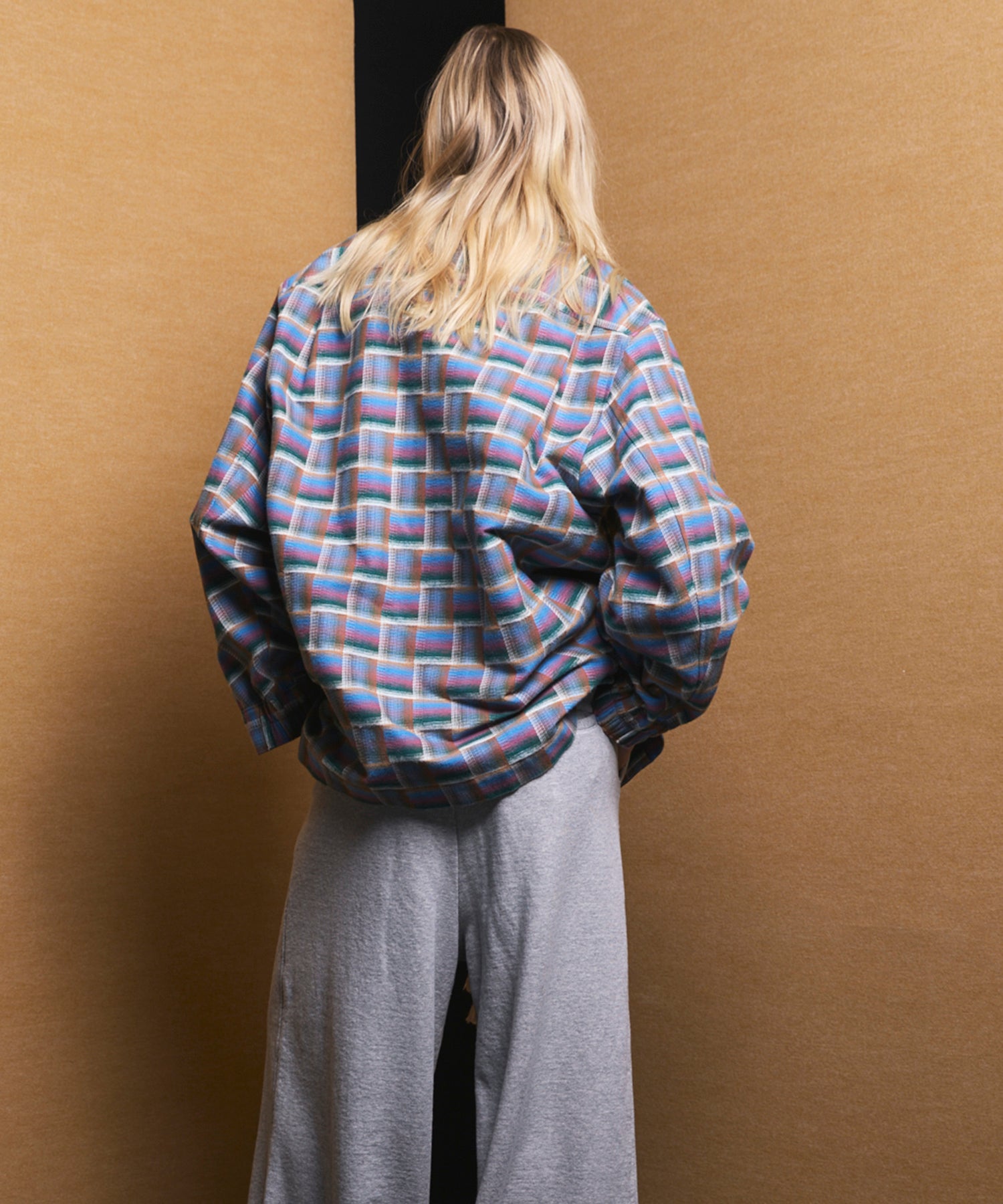 【Italian Dead Stock Fabric】Prime-Over Regular Collar Heavy-Weight Flannel Shirt Blouson