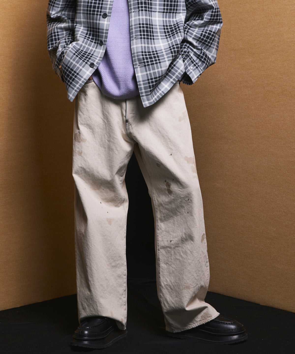 4 Colors Chambray Washable Wool Peaked Lapel Double Breasted Jacket