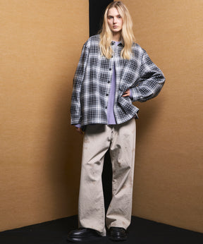 4 Colors Chambray Washable Wool Peaked Lapel Double Breasted Jacket