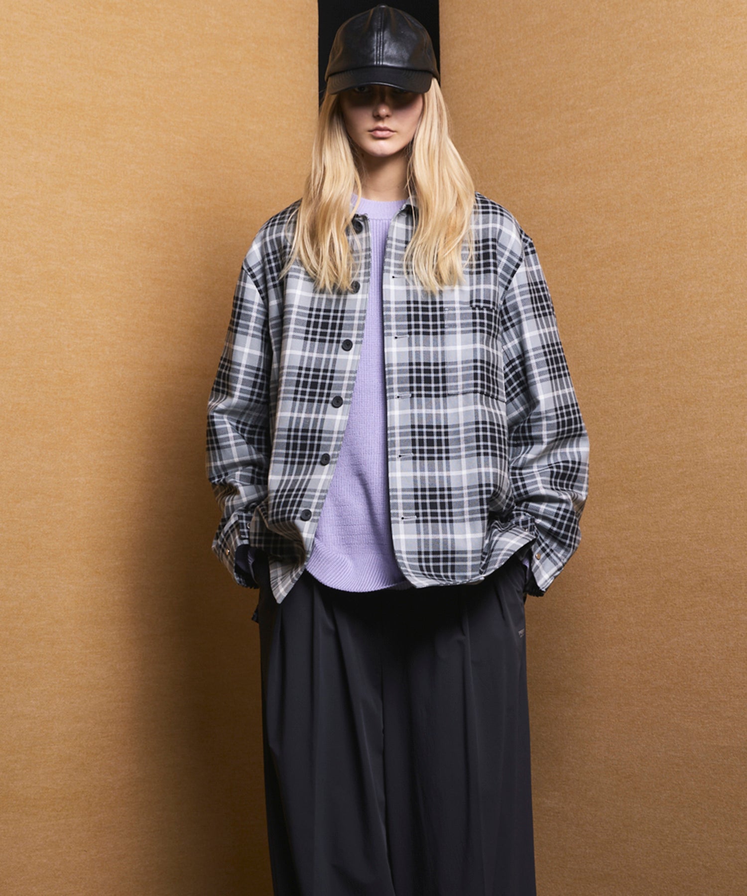 【Italian Dead Stock Fabric】Prime-Over Regular Collar Heavy-Weight Flannel Shirt Blouson