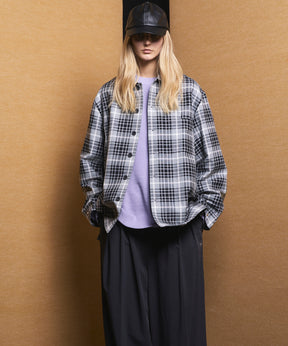 【Italian Dead Stock Fabric】Prime-Over Regular Collar Heavy-Weight Flannel Shirt Blouson