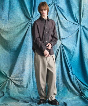 4 Colors Chambray Washable Wool Peaked Lapel Double Breasted Jacket