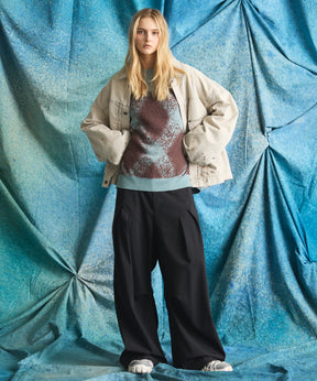 4 색 샹 브레이 세탁 가능한 양모 피크 라펠 더블 가슴 재킷