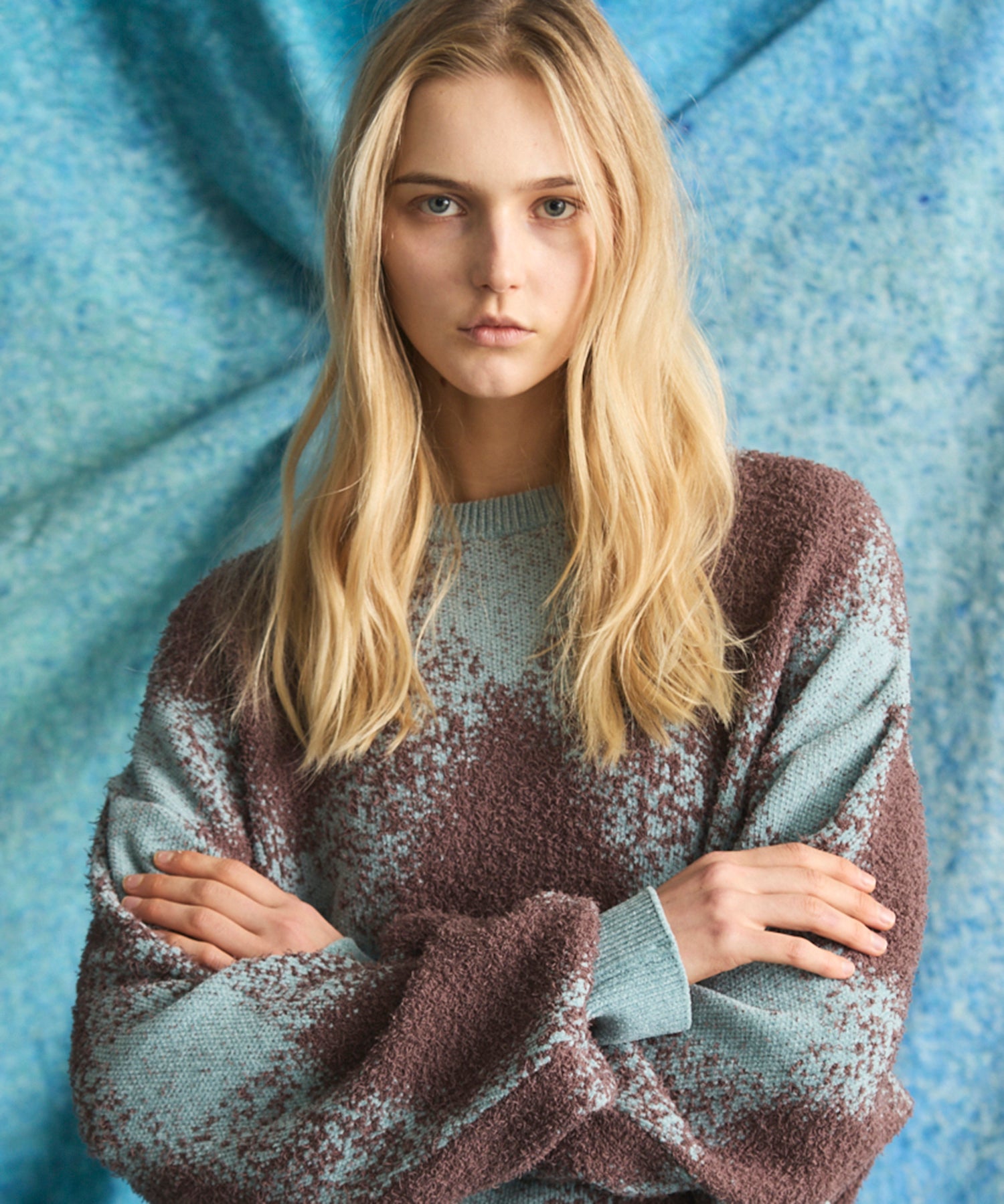 Fancy Yarn Prime-Over Argyle Crew Neck Knit Pullover