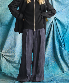 4 Colors Chambray Washable Wool Peaked Lapel Double Breasted Jacket