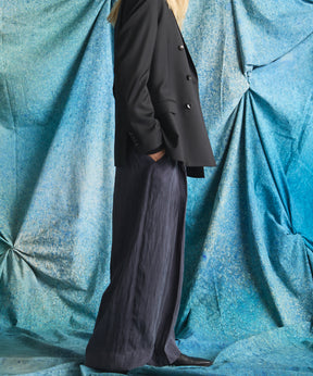 4 Colors Chambray Washable Wool Peaked Lapel Double Breasted Jacket