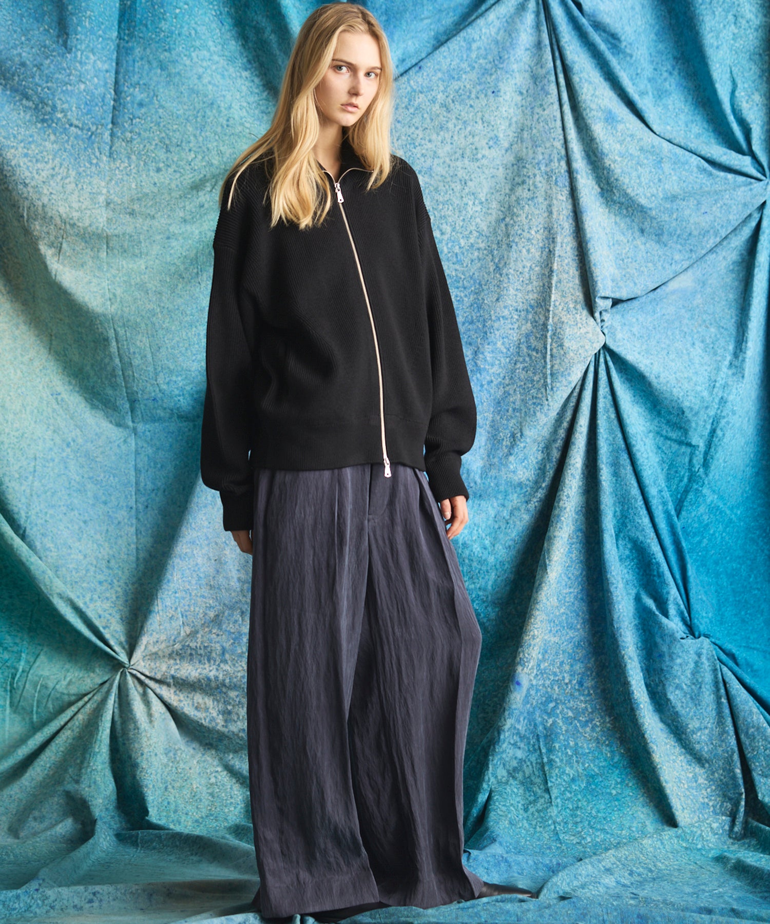 4 Colors Chambray Washable Wool Peaked Lapel Double Breasted Jacket