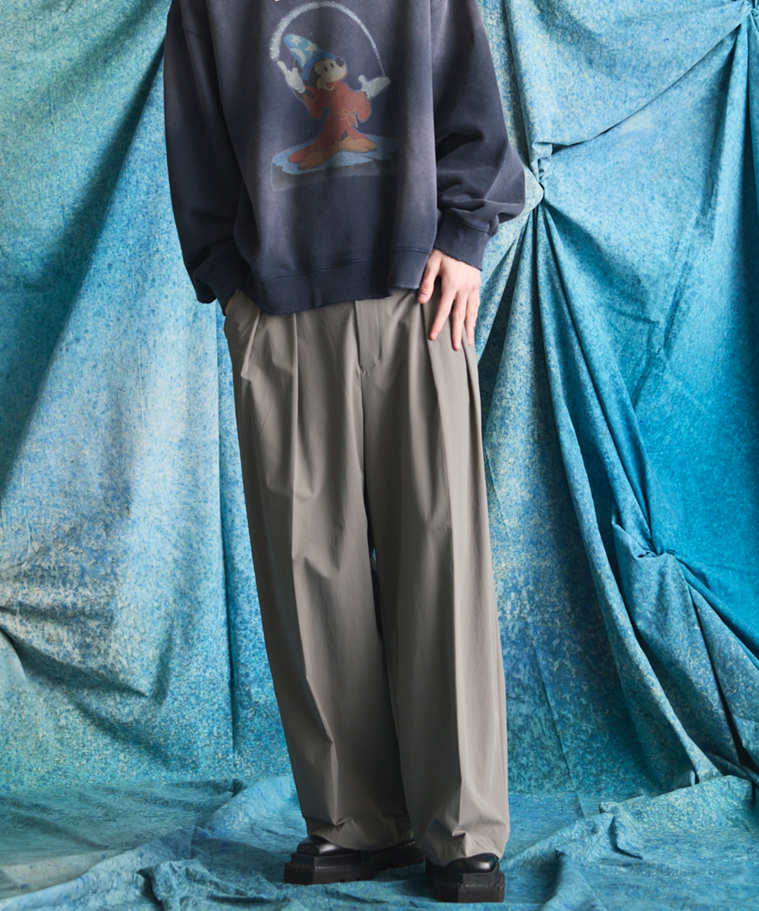 4 Colors Chambray Washable Wool Peaked Lapel Double Breasted Jacket