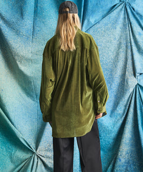 Prime-Over Flocky Print Regular Collar Shirt Coat