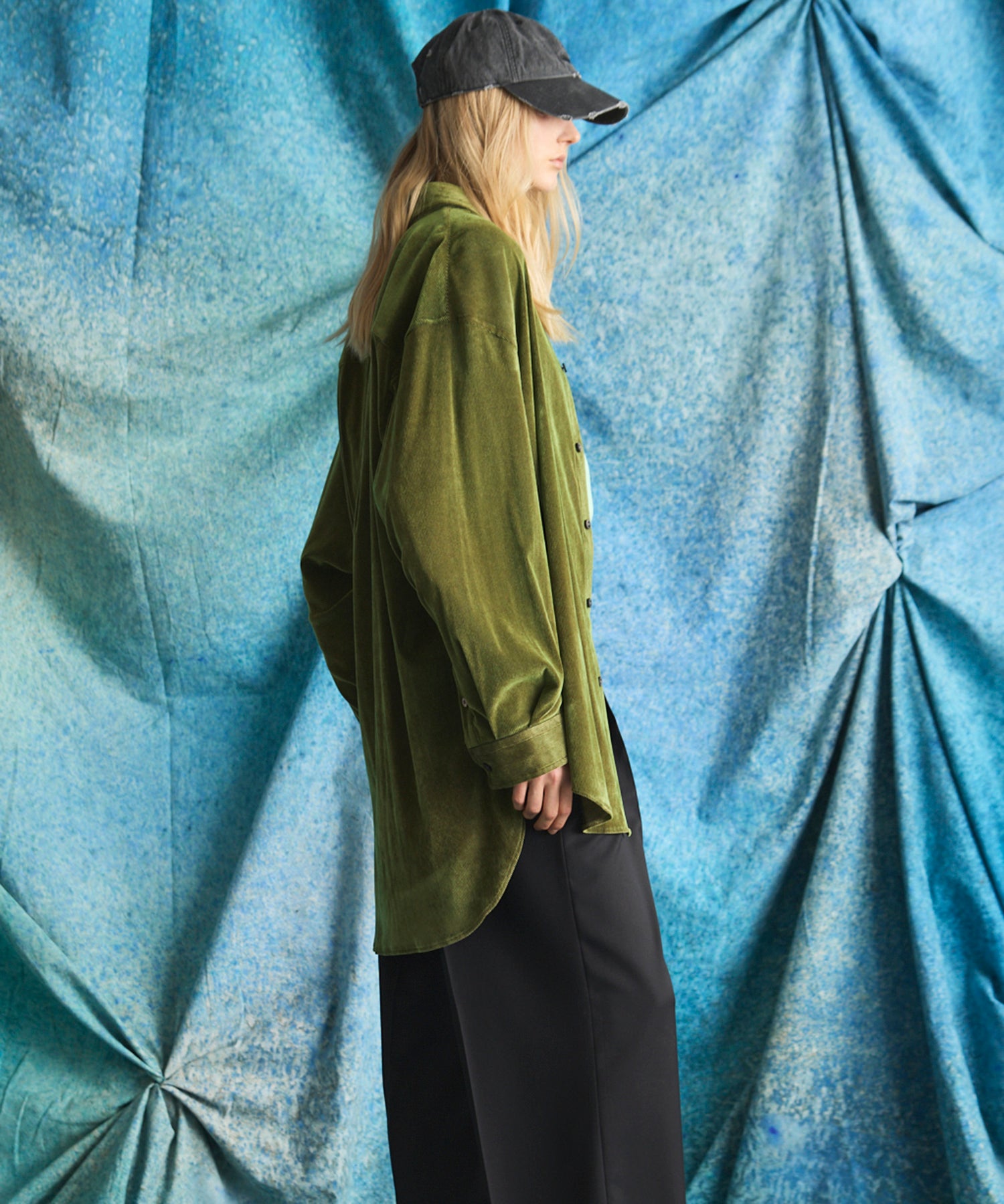 Prime-Over Flocky Print Regular Collar Shirt Coat