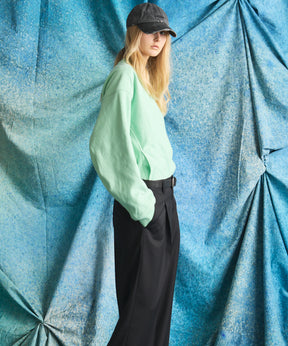 Crew Neck Prime-Over Pullover Sweatshirt