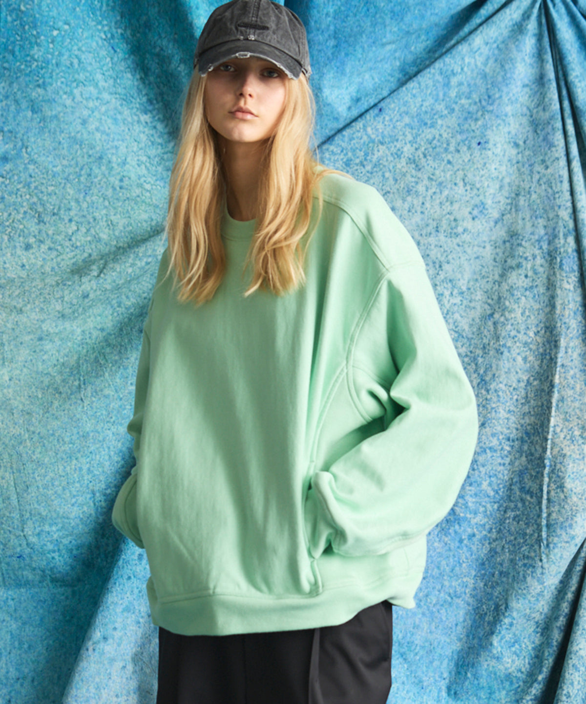 Crew Neck Prime-Over Pullover Sweatshirt