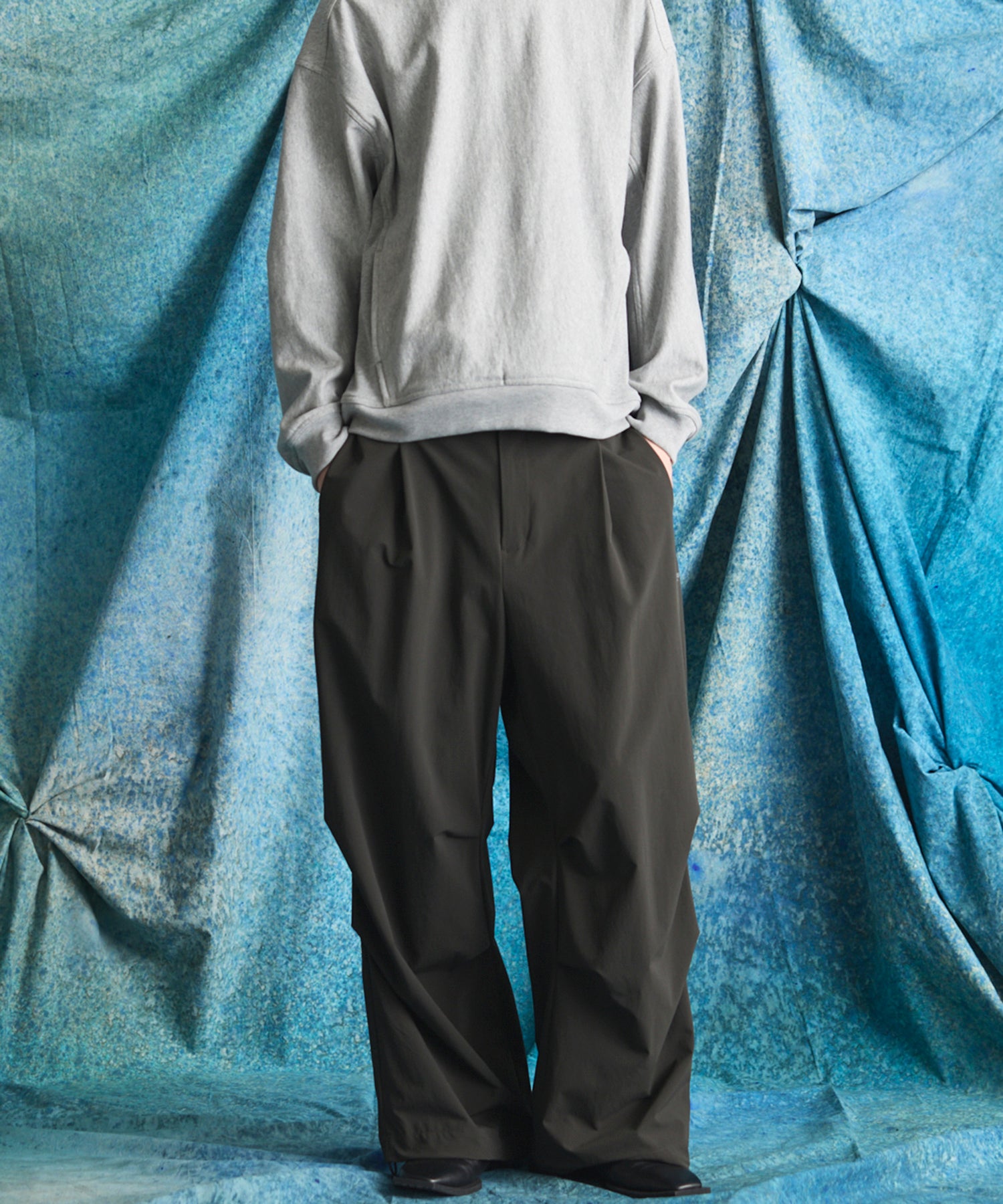 4 Colors Chambray Washable Wool Peaked Lapel Double Breasted Jacket