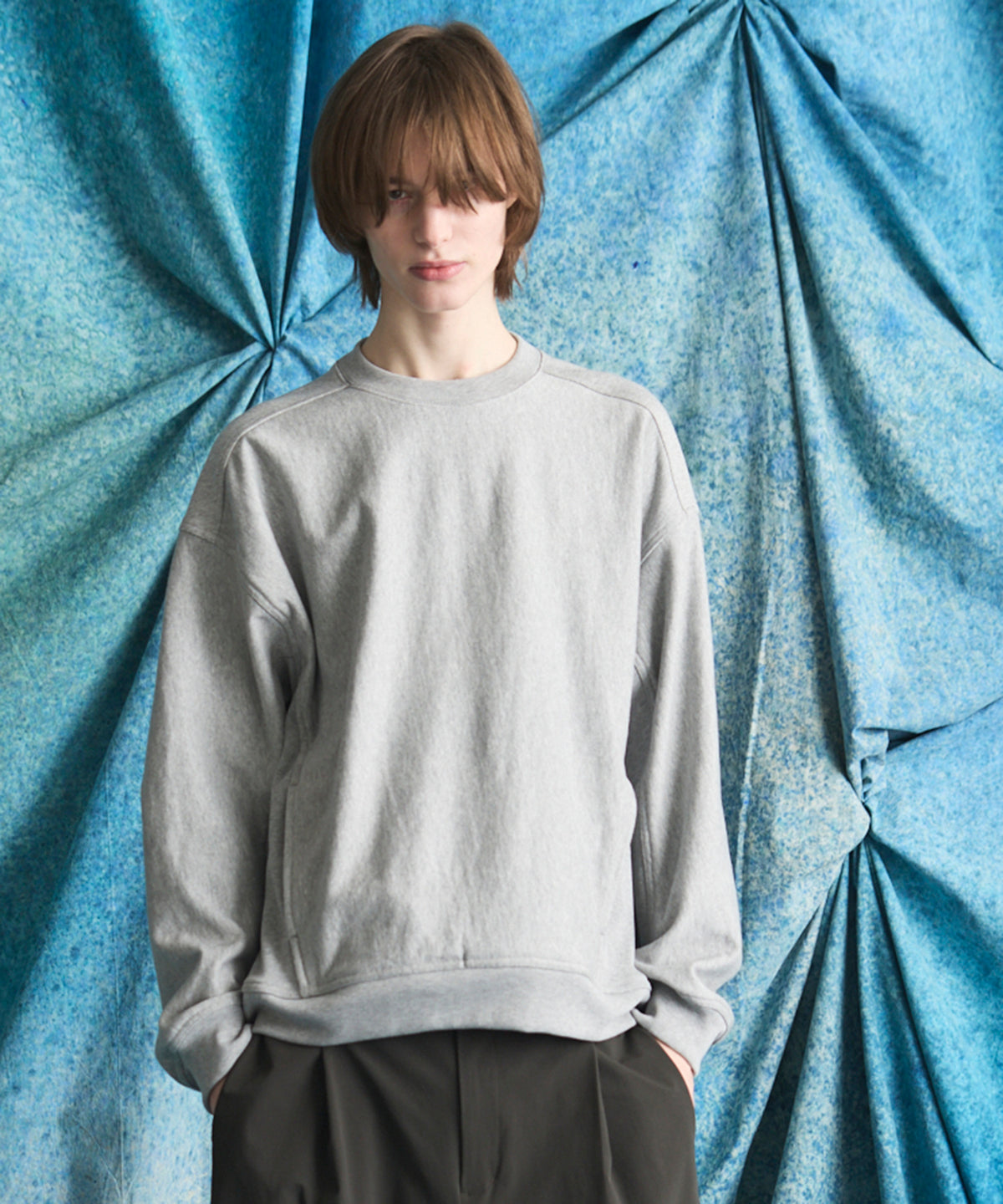 Crew Neck Prime-Over Pullover Sweatshirt