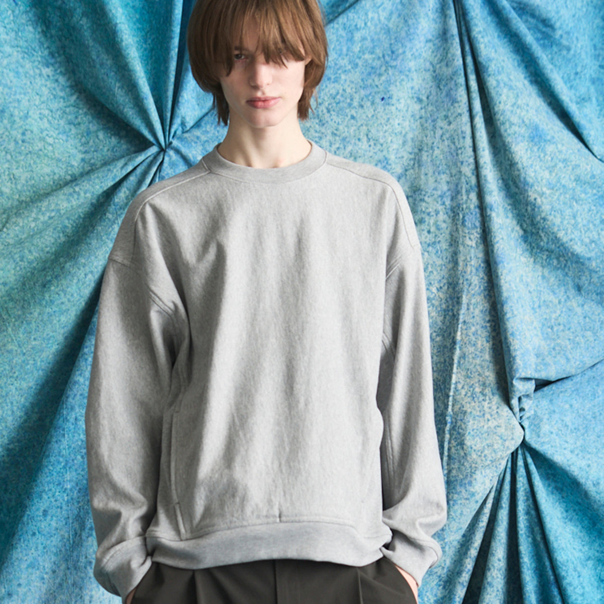 Crew Neck Prime-Over Pullover Sweatshirt