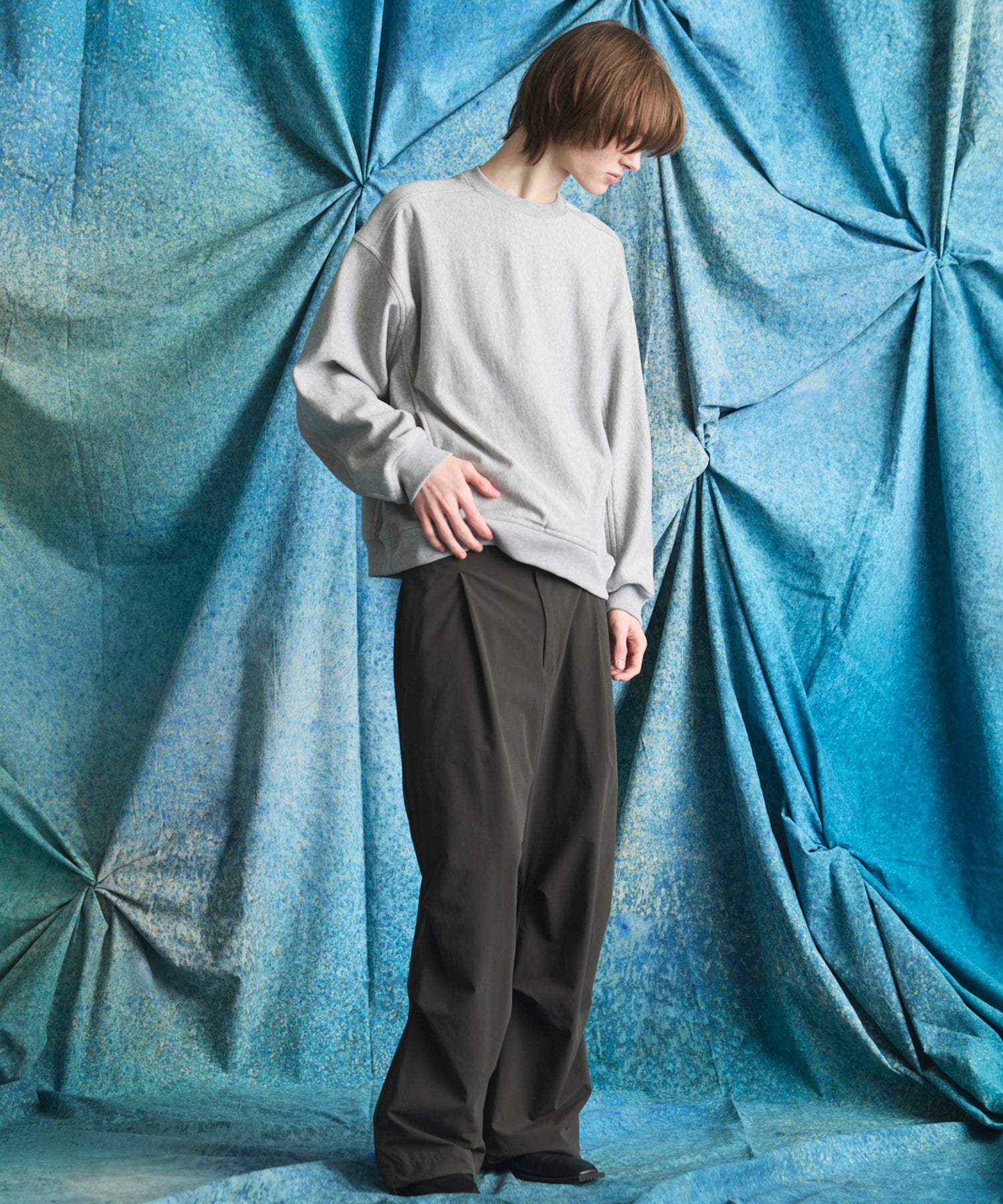 Crew Neck Prime-Over Pullover Sweatshirt