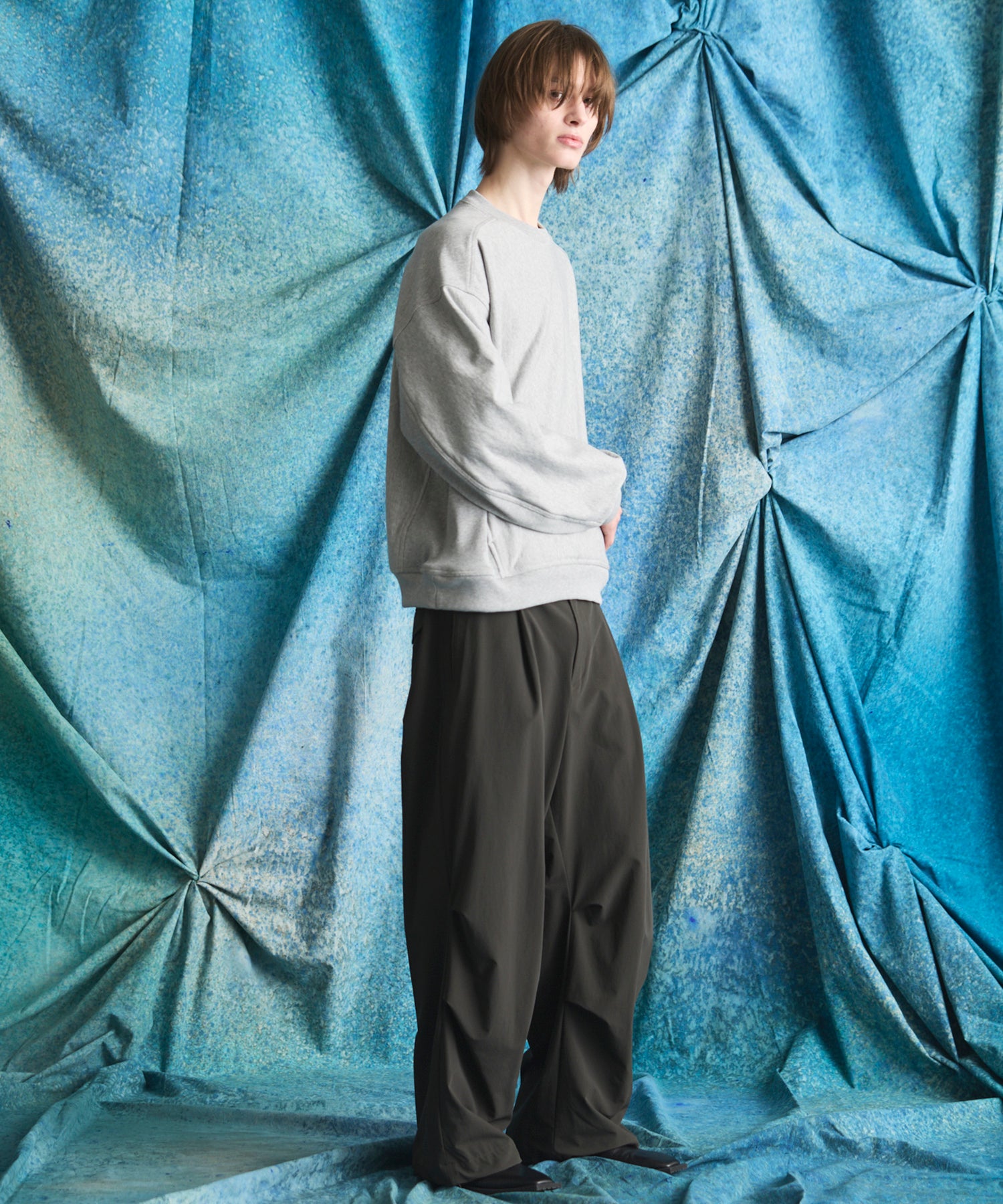 4 Colors Chambray Washable Wool Peaked Lapel Double Breasted Jacket