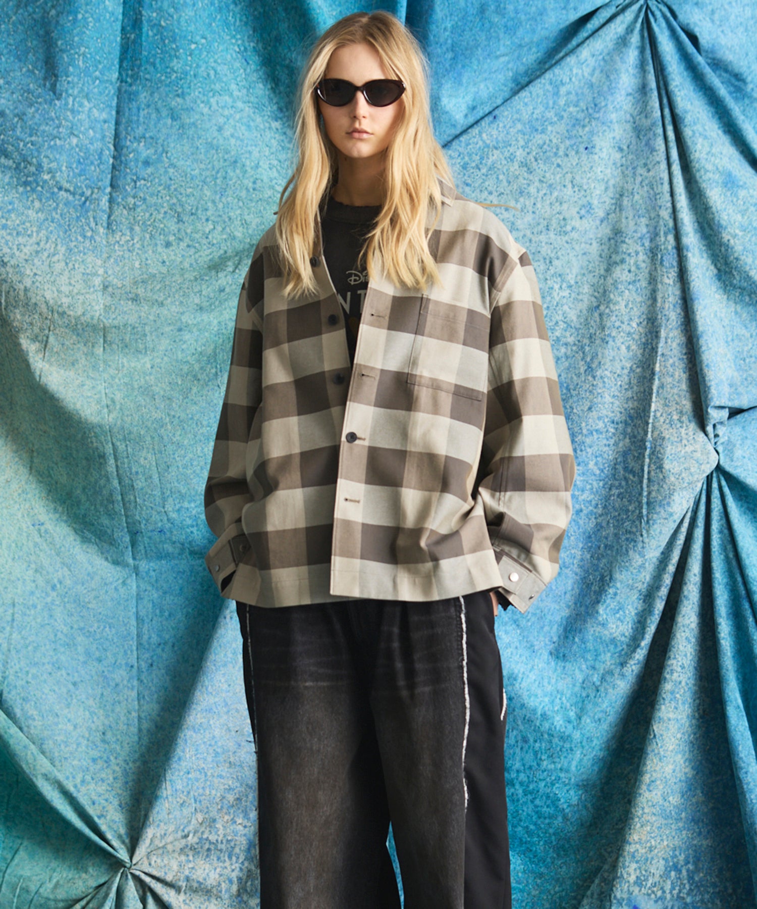 【Italian Dead Stock Fabric】Prime-Over Regular Collar Heavy-Weight Flannel Shirt Blouson