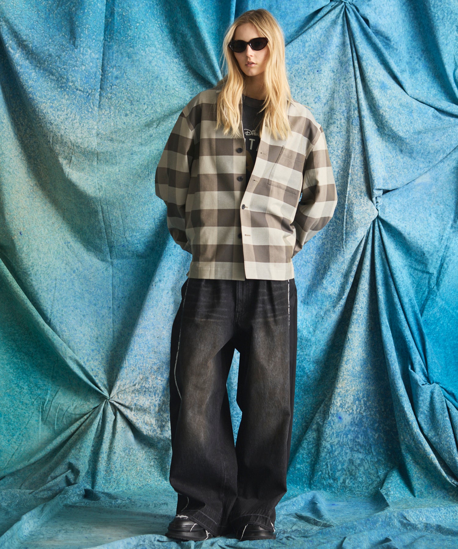 【Italian Dead Stock Fabric】Prime-Over Regular Collar Heavy-Weight Flannel Shirt Blouson