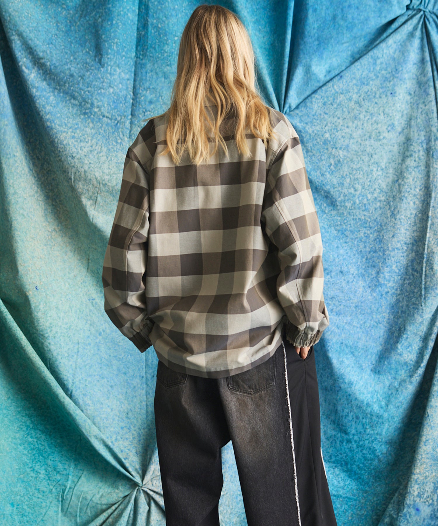 【Italian Dead Stock Fabric】Prime-Over Regular Collar Heavy-Weight Flannel Shirt Blouson