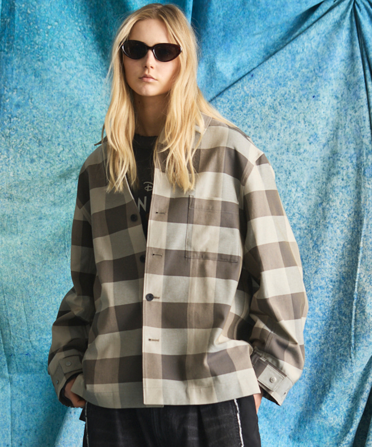 【Italian Dead Stock Fabric】Prime-Over Regular Collar Heavy-Weight Flannel Shirt Blouson