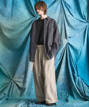 4 Colors Chambray Washable Wool Peaked Lapel Double Breasted Jacket