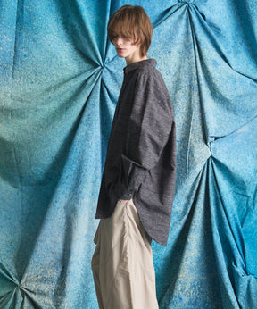 【Italian Dead Stock Fabric】Prime-Over Maxi Regular Collar Shirts Coat