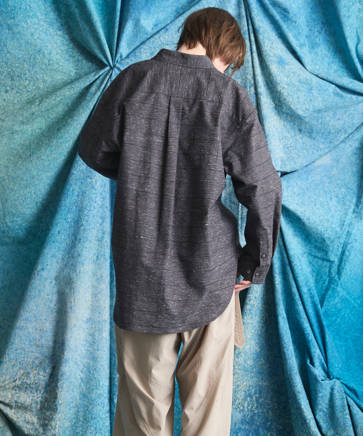 【Italian Dead Stock Fabric】Prime-Over Maxi Regular Collar Shirts Coat