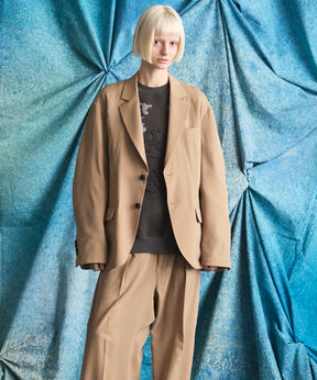 4 Colors Chambray Washable Wool Peaked Lapel Double Breasted Jacket