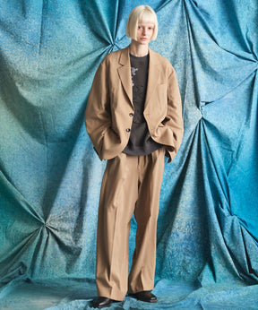 4 Colors Chambray Washable Wool Peaked Lapel Double Breasted Jacket