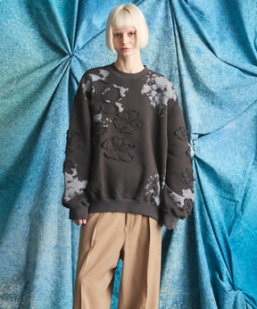 Flower Patch Prime-Over Crew Neck Sweatshirt