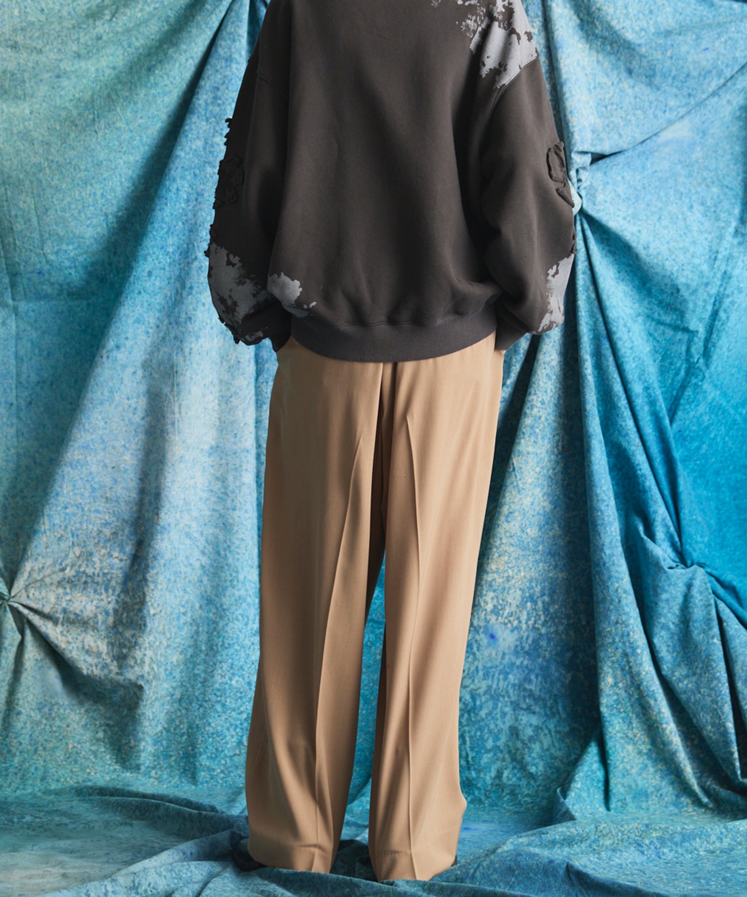 4 Colors Chambray Washable Wool Peaked Lapel Double Breasted Jacket