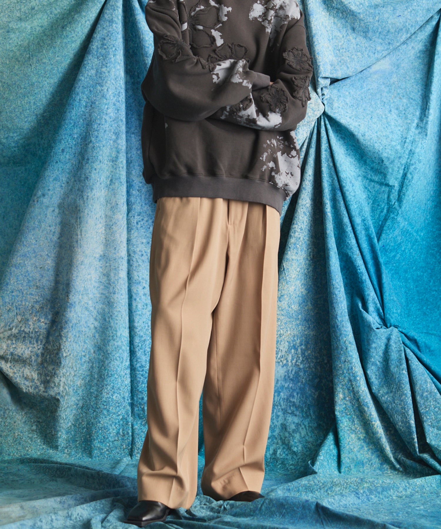 4 Colors Chambray Washable Wool Peaked Lapel Double Breasted Jacket