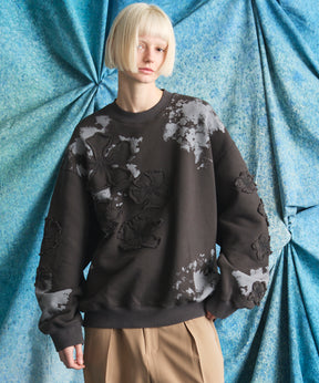 Flower Patch Prime-Over Crew Neck Sweatshirt