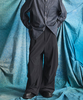 4 Colors Chambray Washable Wool Peaked Lapel Double Breasted Jacket