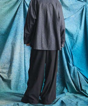 4 Colors Chambray Washable Wool Peaked Lapel Double Breasted Jacket