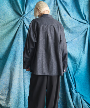 【Italian Dead Stock Fabric】Regular Collar Prime-Over Shirt